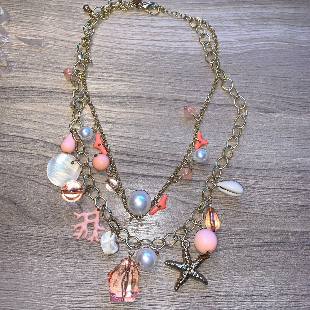 Gold and coral necklace